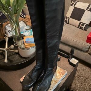 Stuart Weitzman Black Leather Knee-High Boots